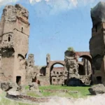 שרידיהם של מרחצאות קרקלה ברומא